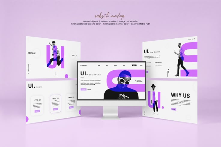 Mockup de Design de Portfolio mostrando layout e esquema de cores